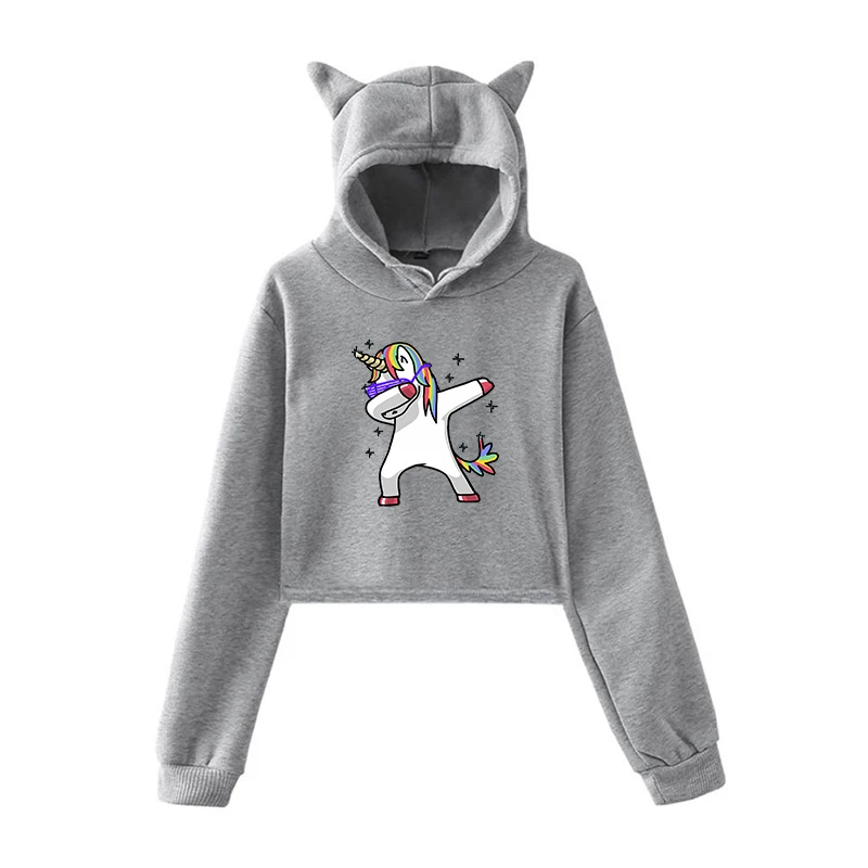 Толстовка в стиле Харадзюку; забавные толстовки с единорогом; Bluza damsk; Женский пуловер; Одежда для девочек-подростков; Осенняя теплая уличная одежда - Цвет: 19