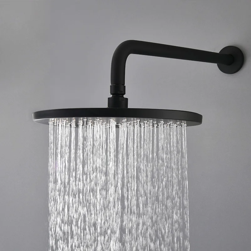 

Vidric Vidric Black 3-way Round Shower Faucets Set Brass Wall Mount Rainfall Shower Swivel Tub Spout Bathroom Shower Diverter Mi