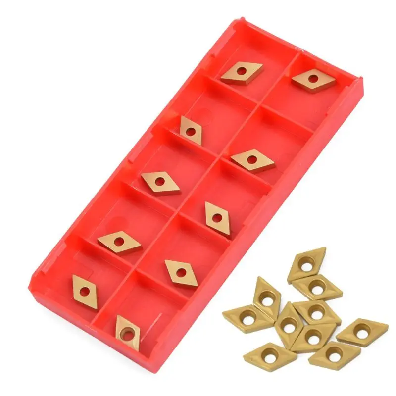 

10 Pcs Carbide Metal Knife Insert Lathe Turning Tool DCMT070204 CNC Blade Diamond Shape Hard Machine Parts