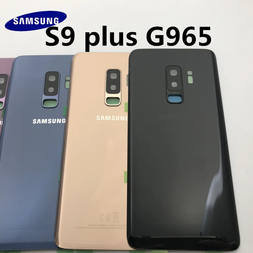 10 шт.,, новинка, для samsung Galaxy S9+ edge plus, G965, G965F, Задняя стеклянная крышка, задняя крышка, крышка батареи, корпус, замена