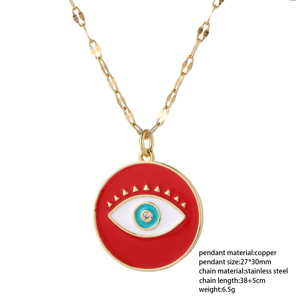 Boho Evil Bllue Eye Necklace for Women Men Snake All-seeing Eye Collar Necklace Gold Pendant Long Chains Couple Necklace Punk