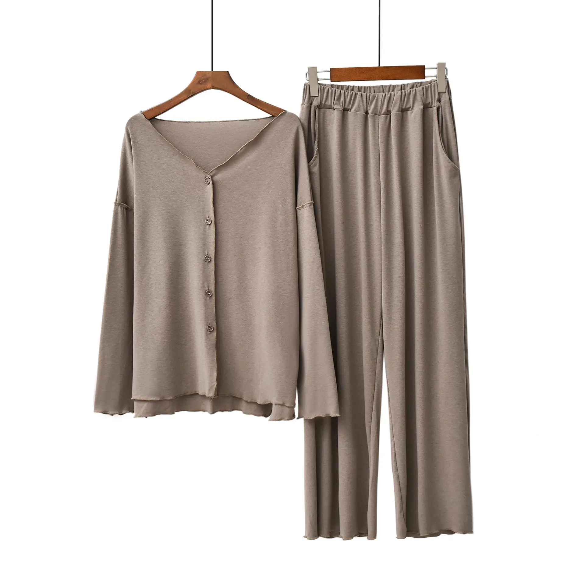 Хлопковая пижама размера плюс женская домашняя пижама одежды Женская 1187 - Цвет: Maroon