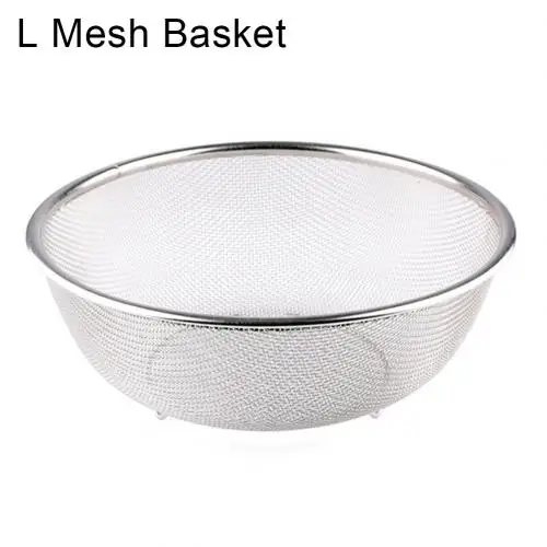 Mesh Basket L Сетчатая корзина из нержавеющей стали, ситечко, чаша для фруктов, риса, сито, дуршлаг, сито для хранения закусок, конфет, печенья, органайзер, чаша - Цвет: Mesh Basket L