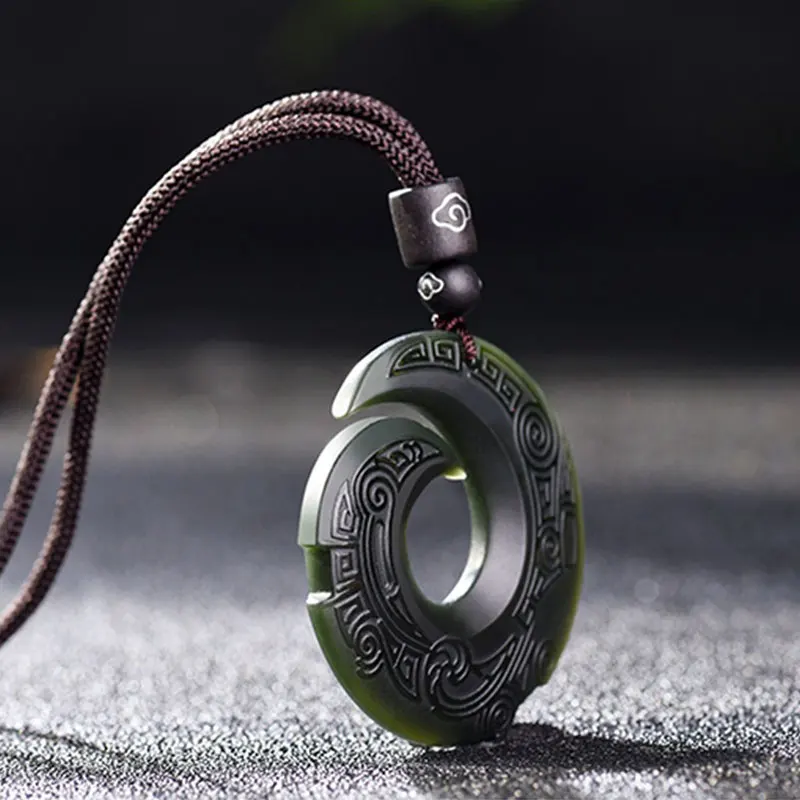 Pendant Necklace Natural Jade Pendant Necklace Hetian Jade Jewelry For Men Gift Buddhist Lucky Necklace Pendant Free Box
