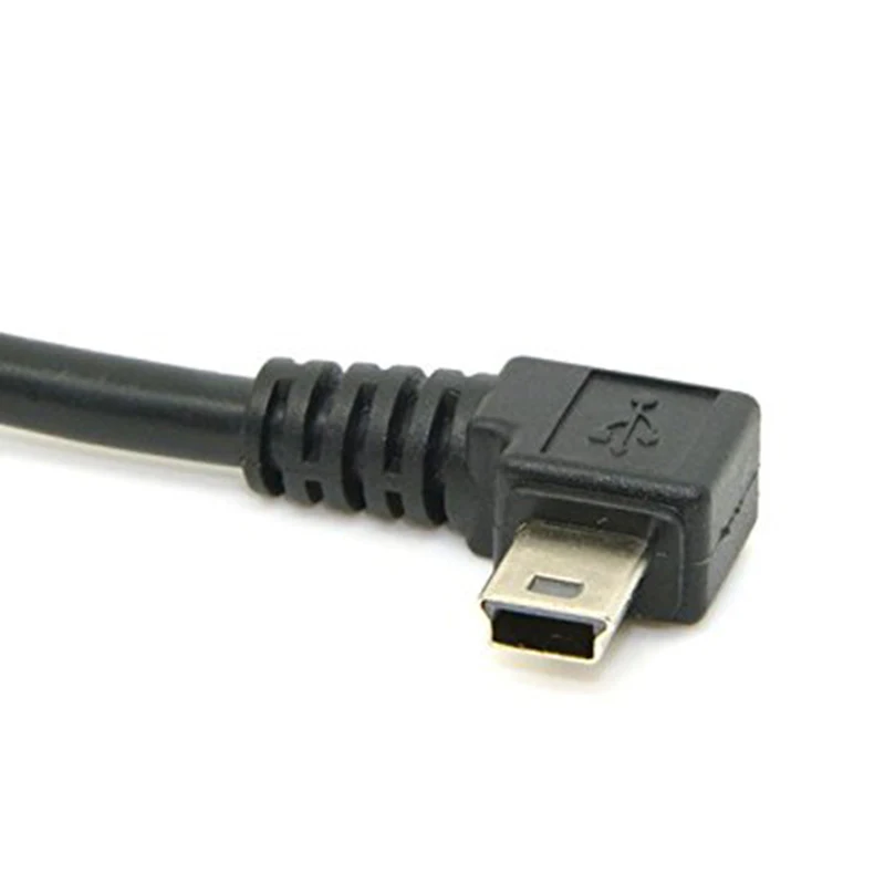 Abkt-мини-usb B Тип 5pin мужской прямоугольный 90 градусов к USB 2,0 Мужской кабель для передачи данных с ферритовым сердечником EMI 5 метров