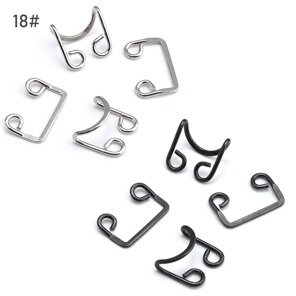 Garment Hooks 40sets/lot 17# 18# big trousers jeans pant dress hooks metal brass hook / eye nickle, black HE-026