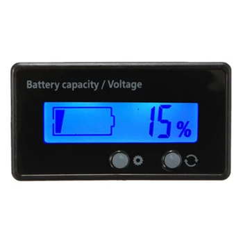 

Battery Capacity Backlit Tester LCD Display Buttons Lithium Backlit Display Car Voltage Meter Lead Acid Battery Universal Gauge