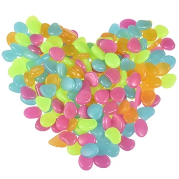 

100PCS Luminous Light-Emitting Artificial Pebble Stone Fish Tank Aquarium Glow Stone Garden Yard Decoration
