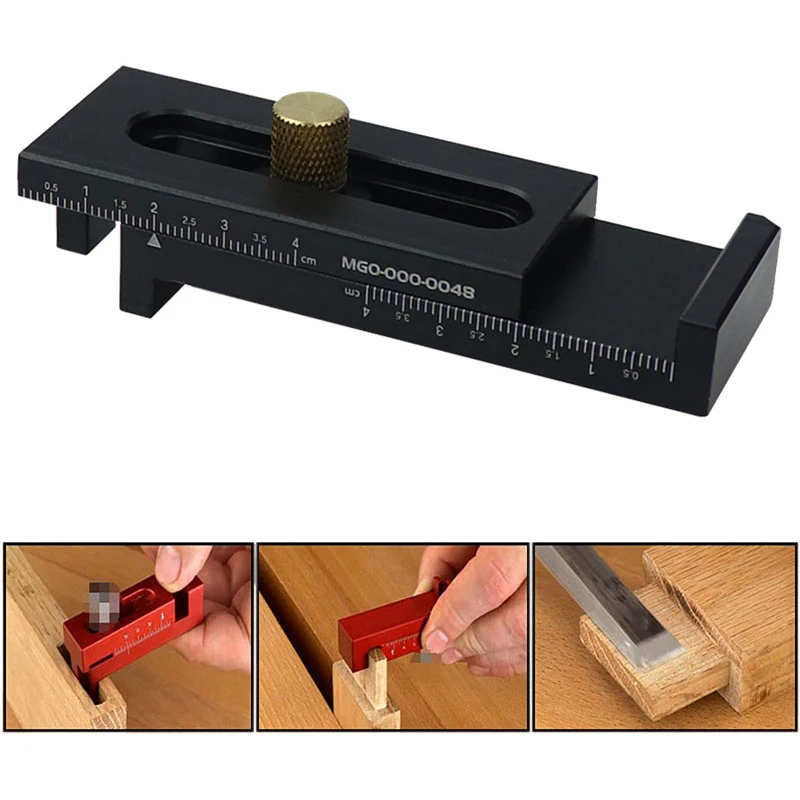

5-40mm Woodworking Depth Measuring Ruler Gap Gauge Aluminum Alloy Depth Measuring Sawtooth Ruler Marking Gauge Measuring Tools