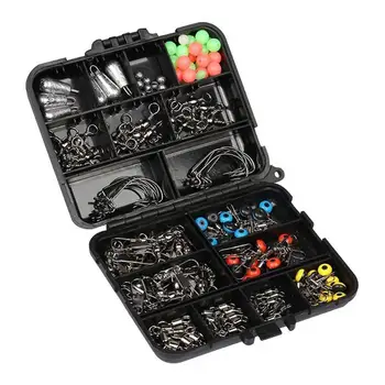 

170pcs/set Fishing Tackle Boxes Storage Case Fishing Swivels Snaps Hooks Luminous Beads Lure Carp Fishing Gear Accessories