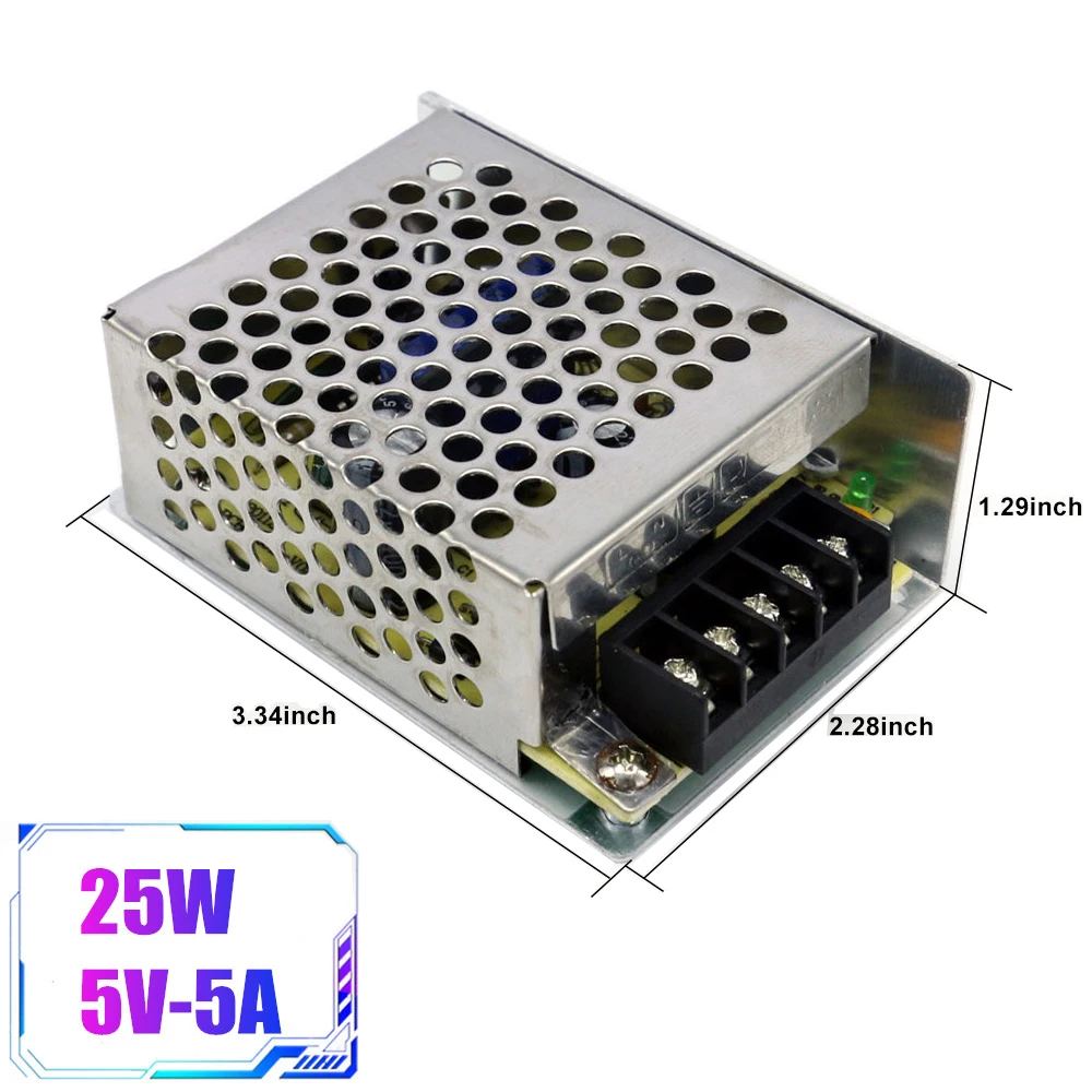 S-25-5 DC 5V 5A 25W импульсный источник питания световой трансформатор для светодиодной