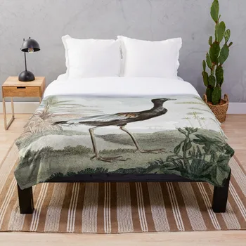 

Drop Shipping Printed Throw Blanket Sherpa Fleece Soft Blanket Flannel Rug Home Decoration For Bed Trumpeter Bird Painting
