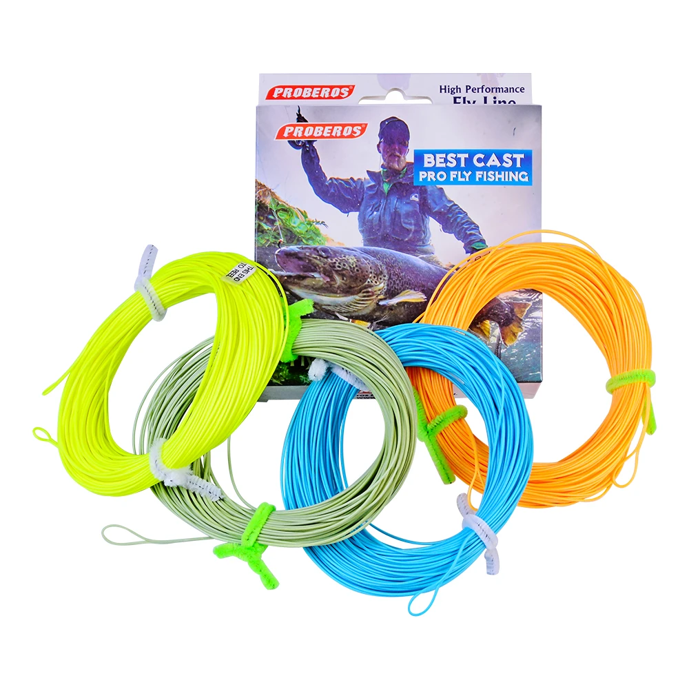 Fly Line 4 цвета 100 футов Вес вперед плавающая Летающая леска WF-2F/3F/4F/5F/6F/7F/8F PROBEROS