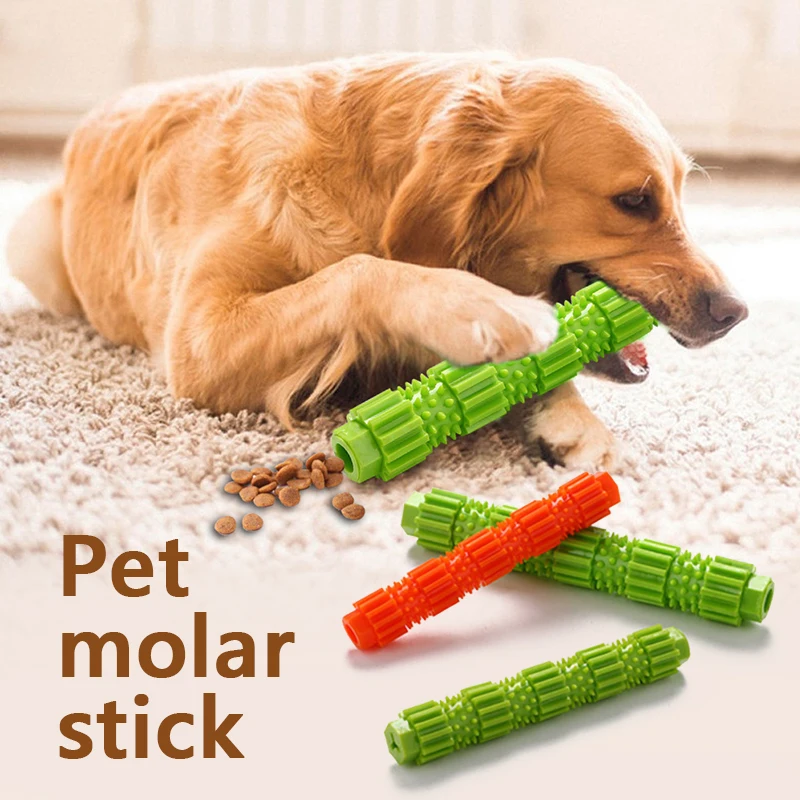 Cepillo dental para perro, palo duradero de goma suave para limpieza de dientes, masaje, pasta dental, suministros para mascota Molar