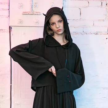 

Women's Gothic Devil Horns Casual Hoodies