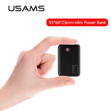 USAMS 10000 мАч Мини power Bank Dual USB power bank портативный телефон зарядное устройство s Внешний аккумулятор USB зарядное устройство банки остроумие светодиодный дисплей