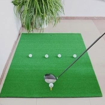 

Nylon Grass Golf Practice Mat Backyard Tee Useful Golf Hitting Mat Rubber Green Durable Outdoor Artificial Lawn Training