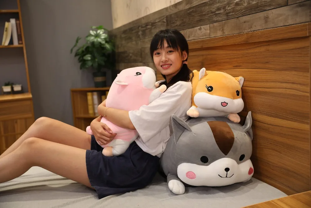60 см Kawaii хомяк, мышь и свинья плюшевые милые животные мягкая подушка для сна диван Подушка для спины кукла детские рождественские подарки
