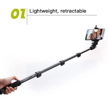 

Extendable Selfie Stick Handhold Self-timer Rod Stand Wired Mobile Phone Monopod Remote Control For Iphone Samsung Huawei El