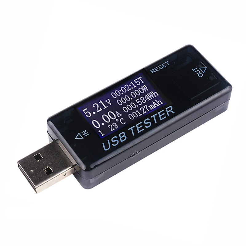 Digital USB Voltmeter and Ammeter with LCD Display - Power and Battery Capacity Tester