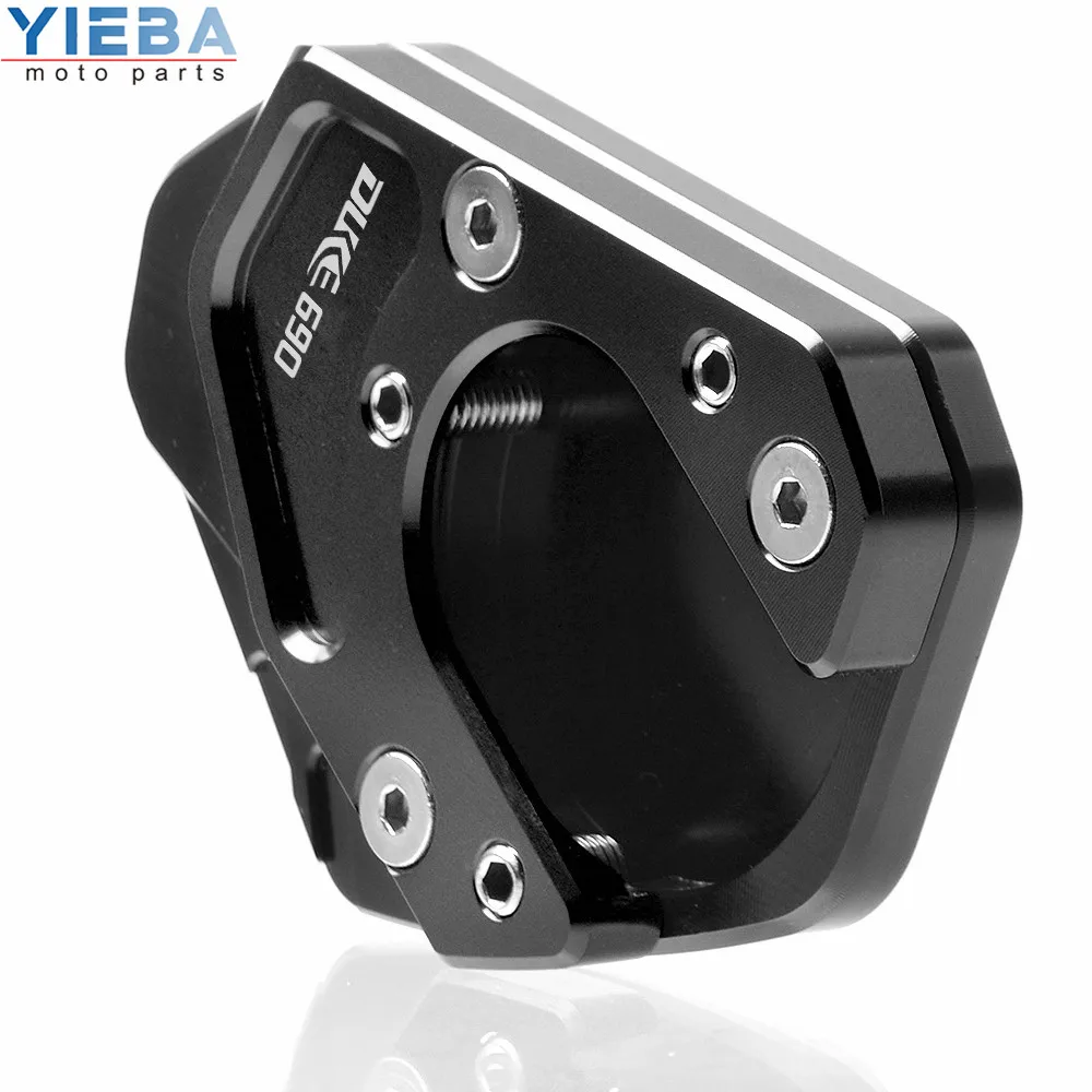 CNC алюминиевый moto rcycle Sidestand Kickstand ножная поддержка боковая подставка увеличение moto ЧАСТИ для KTM 690 Duke 2012 MY 2013 - Цвет: black-black