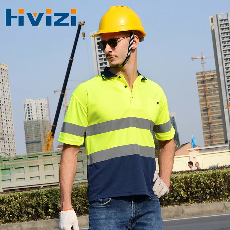 Мужские Светоотражающие безопасные жилеты Hi Vis летние строительные рубашки с