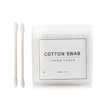 

Hospital Cleaning Tool Home Health Care Make Up With Box Disposable Double Head Cotton Swabs Nose Travel Hygiene Wood Stick