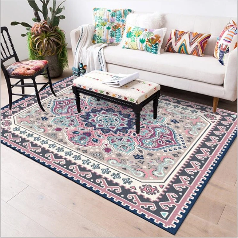 AOVOLL коврик для гостиной Европейский этнический геометрический цветок фиолетовый красный коврик под дверь спальни кухонный коврик для спальни напольный коврик