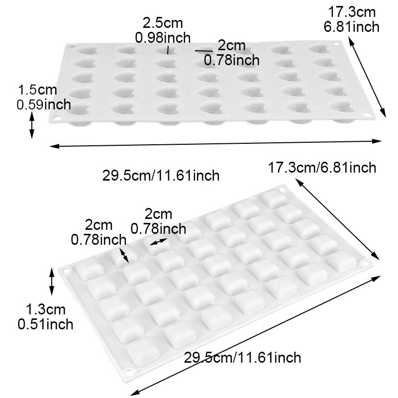 2 шт Силиконовые формы для выпечки тортов в форме сердца для шоколадного пудинга, желе, украшения для выпечки, аксессуары