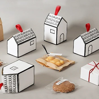 

gift boxes, favor boxes, cookie box, party favor, house shape box 30pcs/lot