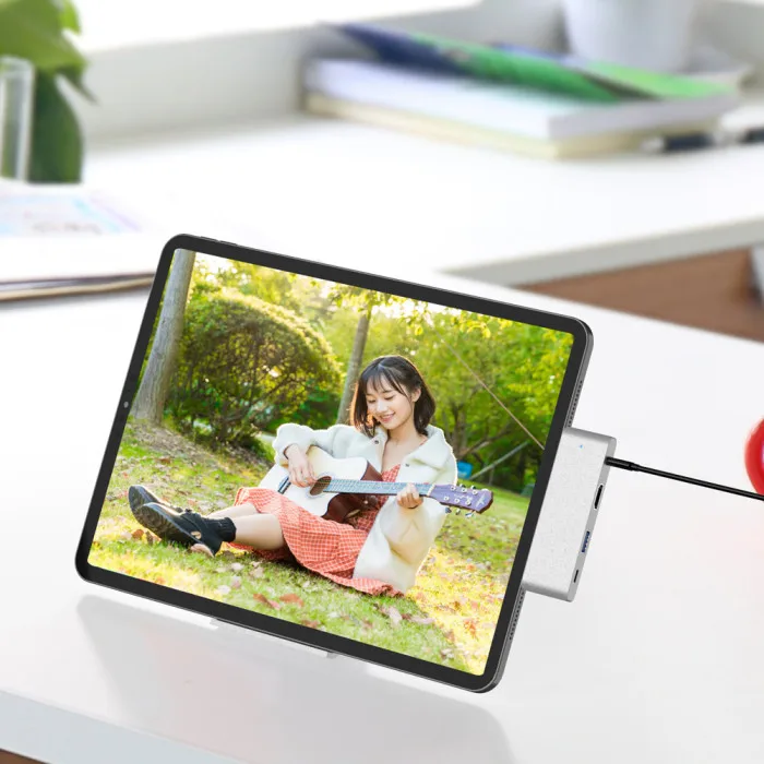 4 в 1 Тип C к USB-C 4K HDMI USB 3,0 3,5 мм аудио концентратор адаптер для iPad Pro VDX99