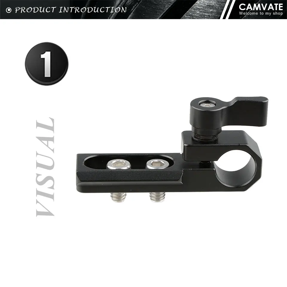 Camera universal Standard Single 15mm Rod Clamp With NATO Safety Rail &1/4"-20 S