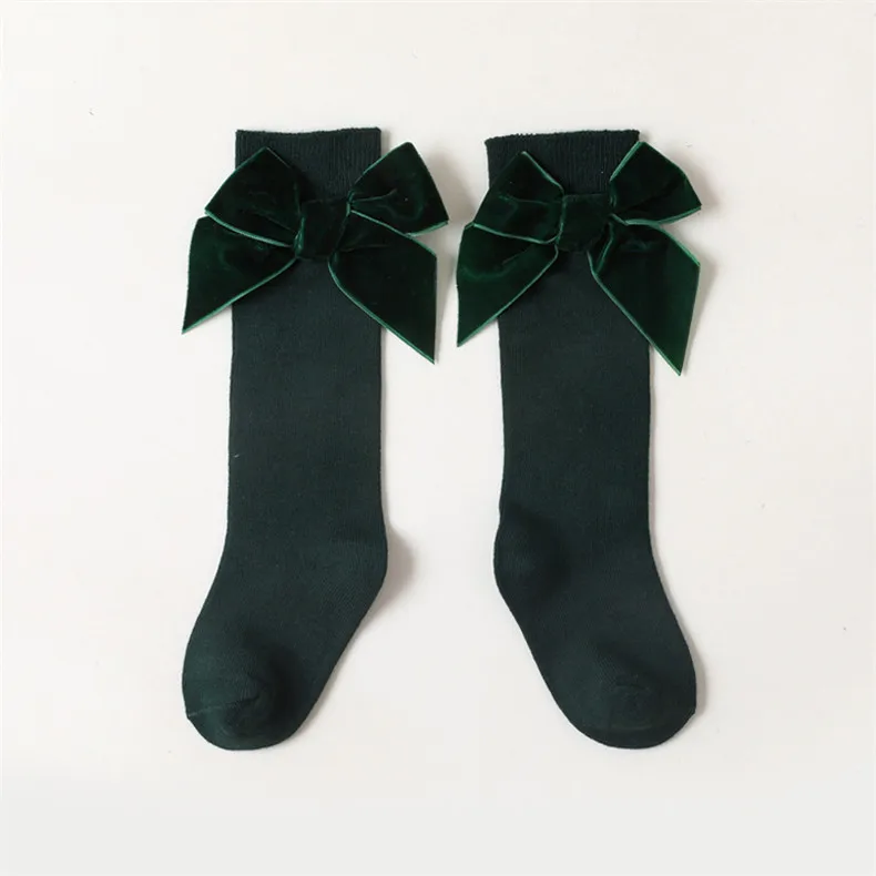 Winter Autumn Baby Girls Christmas Socks Bowknot Kids Knee High Long Sock Cotton Spanish Children 1-8 Years Toddlers Tube Socks