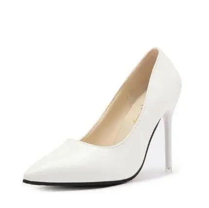 white7cm Plus Size 34-44 Hot Women Shoes Pointed Toe Pumps Patent Leather Dress High Heels Boat Wedding Zapatos Mujer Blue Wine Red - Цвет: white7cm