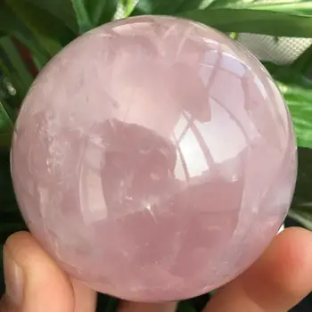 

Natural Pink Rose Quartz Crystal Healing Ball Sphere + Stand