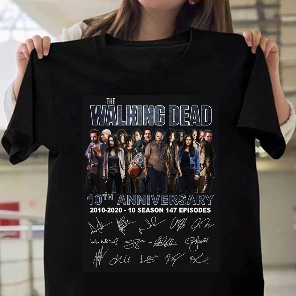 Camiseta con estampado de The Walking Dead para Mujer, ropa coreana, tops informales de los 90, Harajuku