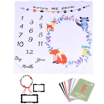 

Newborn Baby Milestone Flower Print Photography Blanket Backdrop Cloth Prop