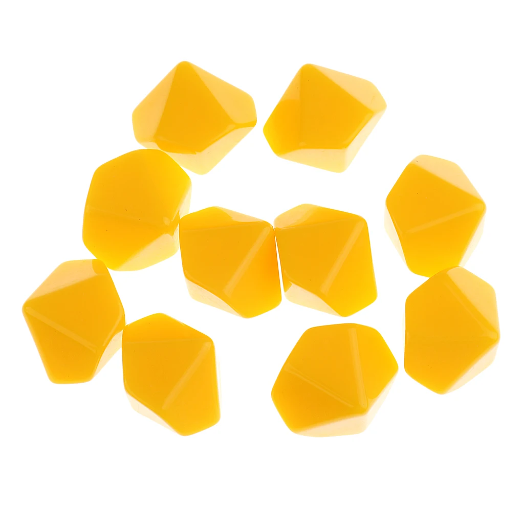 10 Pieces 10-sided Blank Dice D10 Die DIY Table Card Game Props