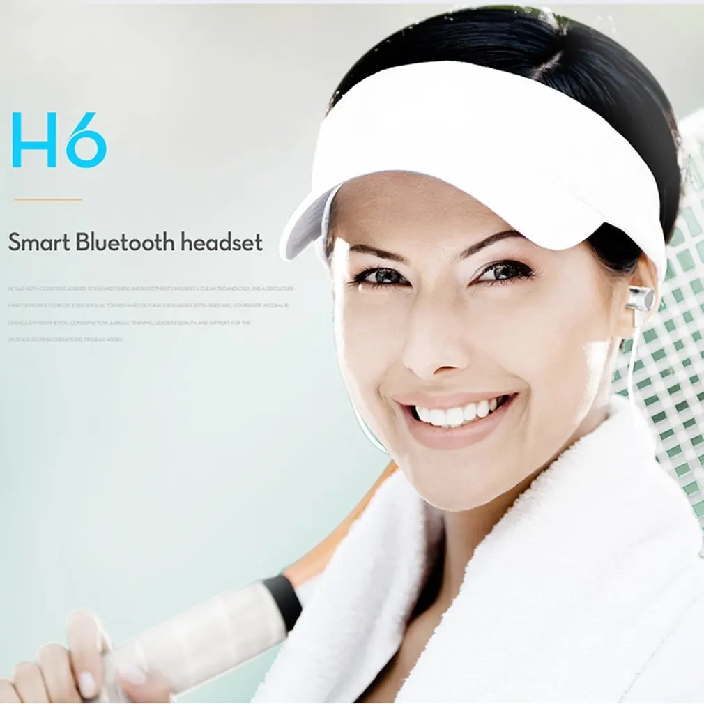 H6 Earphone With MIC Sweatproof Gym Sport Earphones Wireless Bass Headset For iOS Android Phones MP3 Video