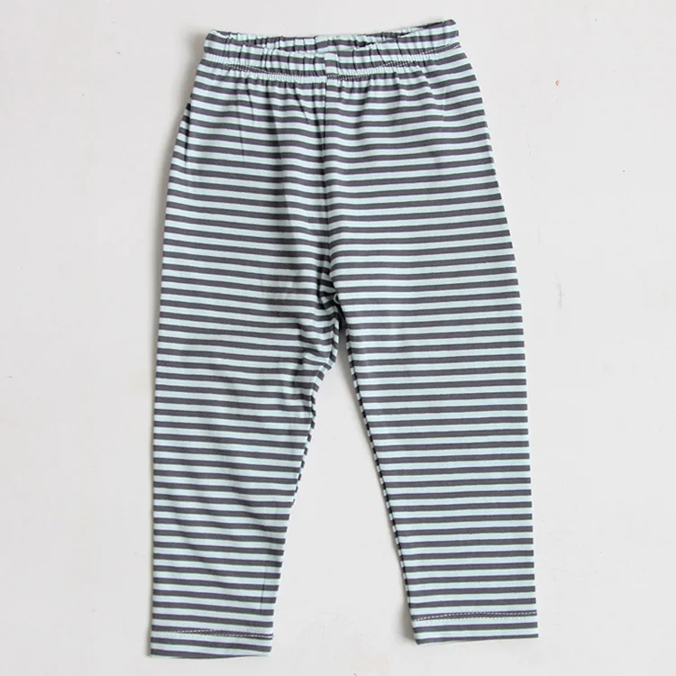 Grey-blue stripe Длинные штаны для маленьких девочек новые модные детские штаны для новорожденных девочек эластичный рисунок цветок одежда штаны леггинсы брюки для новорожденных - Цвет: Grey-blue stripe