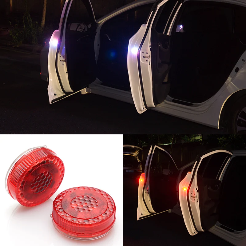 

4pcs/set 3 LEDs Car Door Opening Warning Lights Wireless Magnetic design Strobe Flashing Anti Rear-end Collision Safety Lamps
