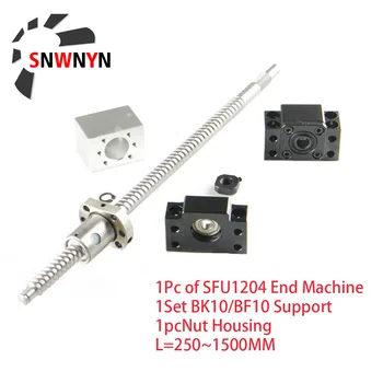

1set SFU1204-250-1500mm Rolled Ball Screw C7 End Machined With Single 1204 Ball Nut+BF/BK10 End Support+ Ballnut Housing for CNC