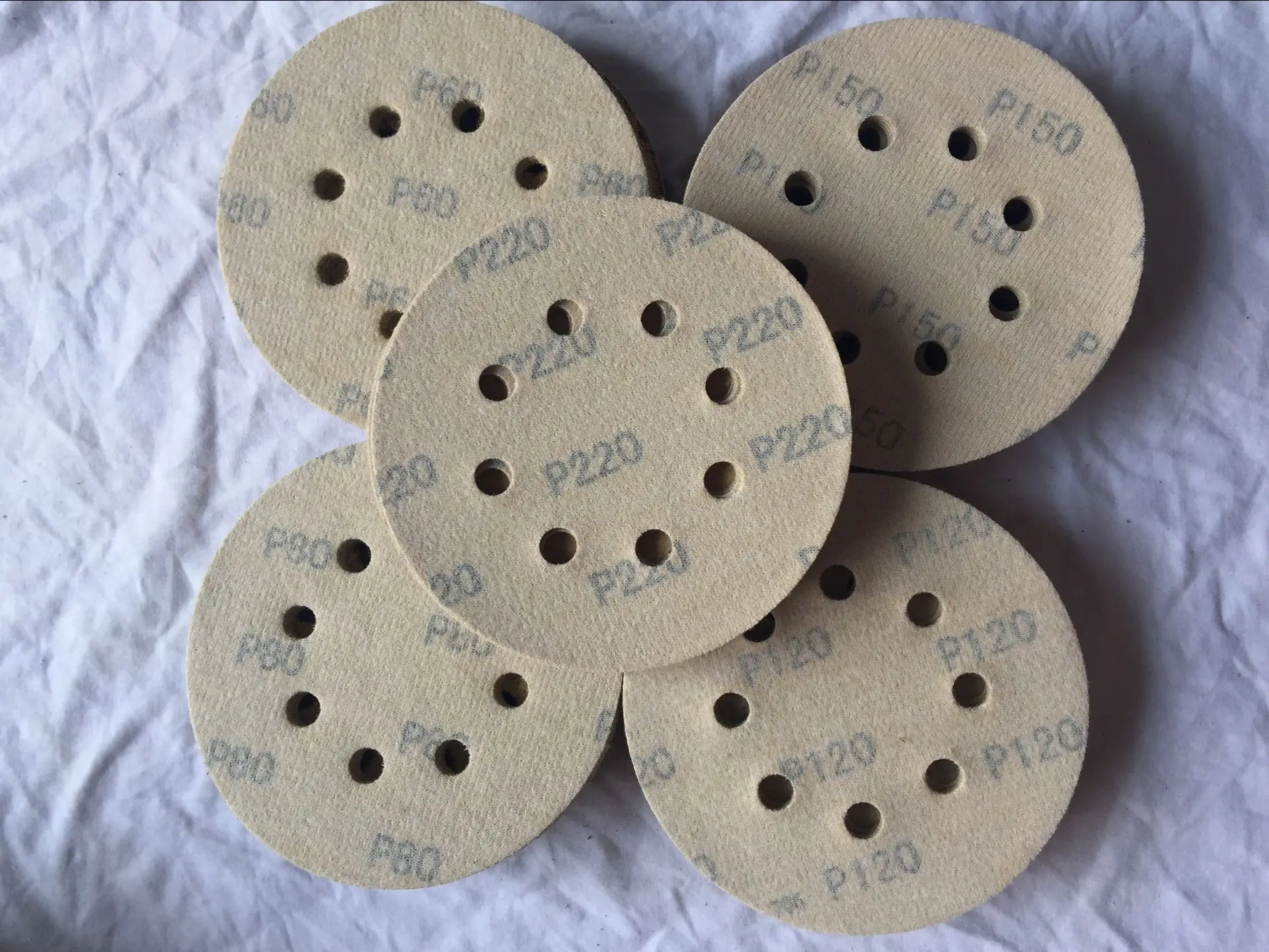 5-дюймовый 125mm8 отверстие стекались наждачная бумага желтая лаковое покрытие ворсовальная машина мебель грунтовка для полировки ступицы автомобильного колеса с полировальной подложкой