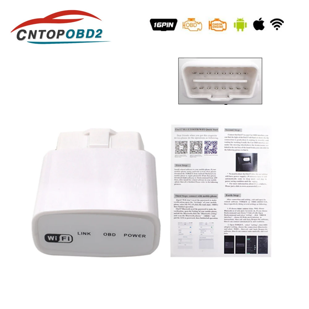 Оригинальный Vgate iCar OBD Wifi ELM327 V1.5 OBD2 считыватель кодов ELM 327 Автомобильный