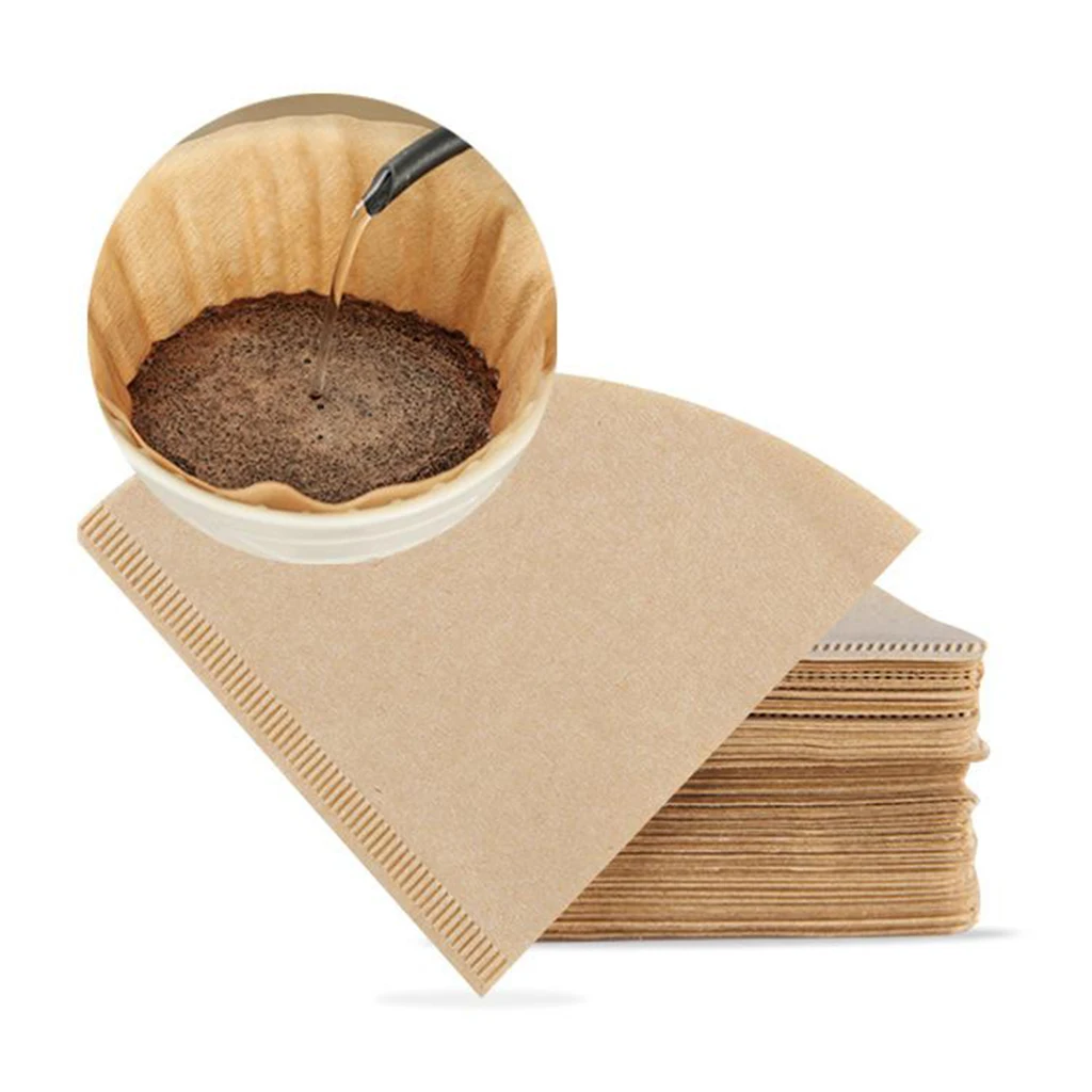 40 Pcs Unbleached Coffee Filter Paper Drip Coffee Machine Brewer Espresso Maker Perfect for Travel Home Kitchen Accessories