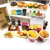 1/6 Miniature Dollhouse Mini Hamburger Coke Cup Chips Cake Fast Food for Blyth OB11 Doll House Kitchen Play Toy Accessories 1