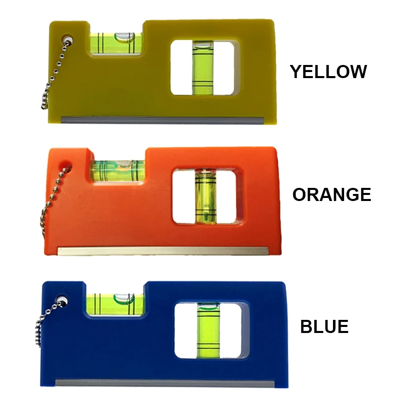 Portable Chain Level Meter 100 mm Spirit Level Yellow Blue Orange Horizontal Measuring with Magnetic Base 2 Level Bubble