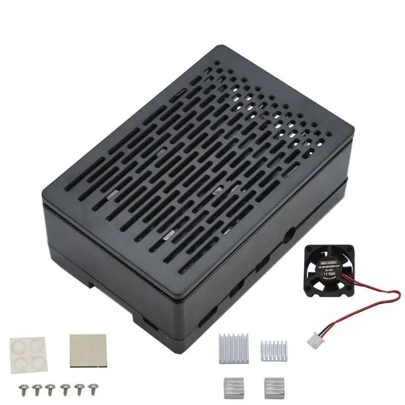 ABS защитный чехол Корпус с/без вентилятора охлаждения для Raspberry Pi 4B J6PB - Цвет: D Silver Heatsink