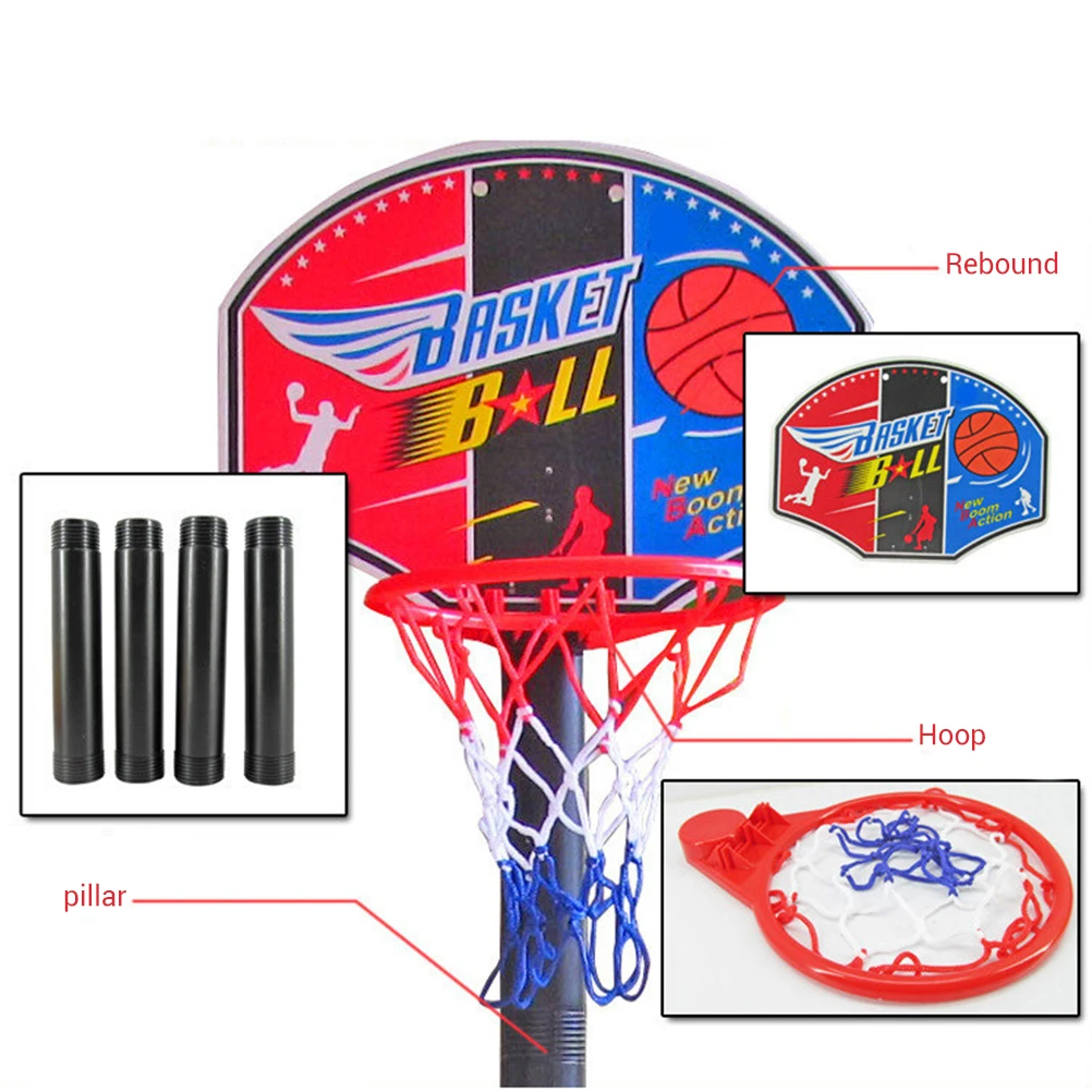 Portable Kids Basketball Stand Toy Adjustable Height Ball Games ToyBasketball Backboard Stand Hoop Inflatable Ball Set