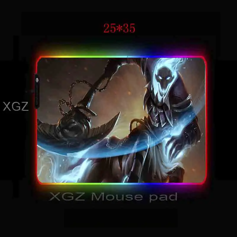  XGZ Large RGB Mouse Pad Black Lock-edge Animated Blue Flame Custom Computer Desk Mat Rubber Non-sli